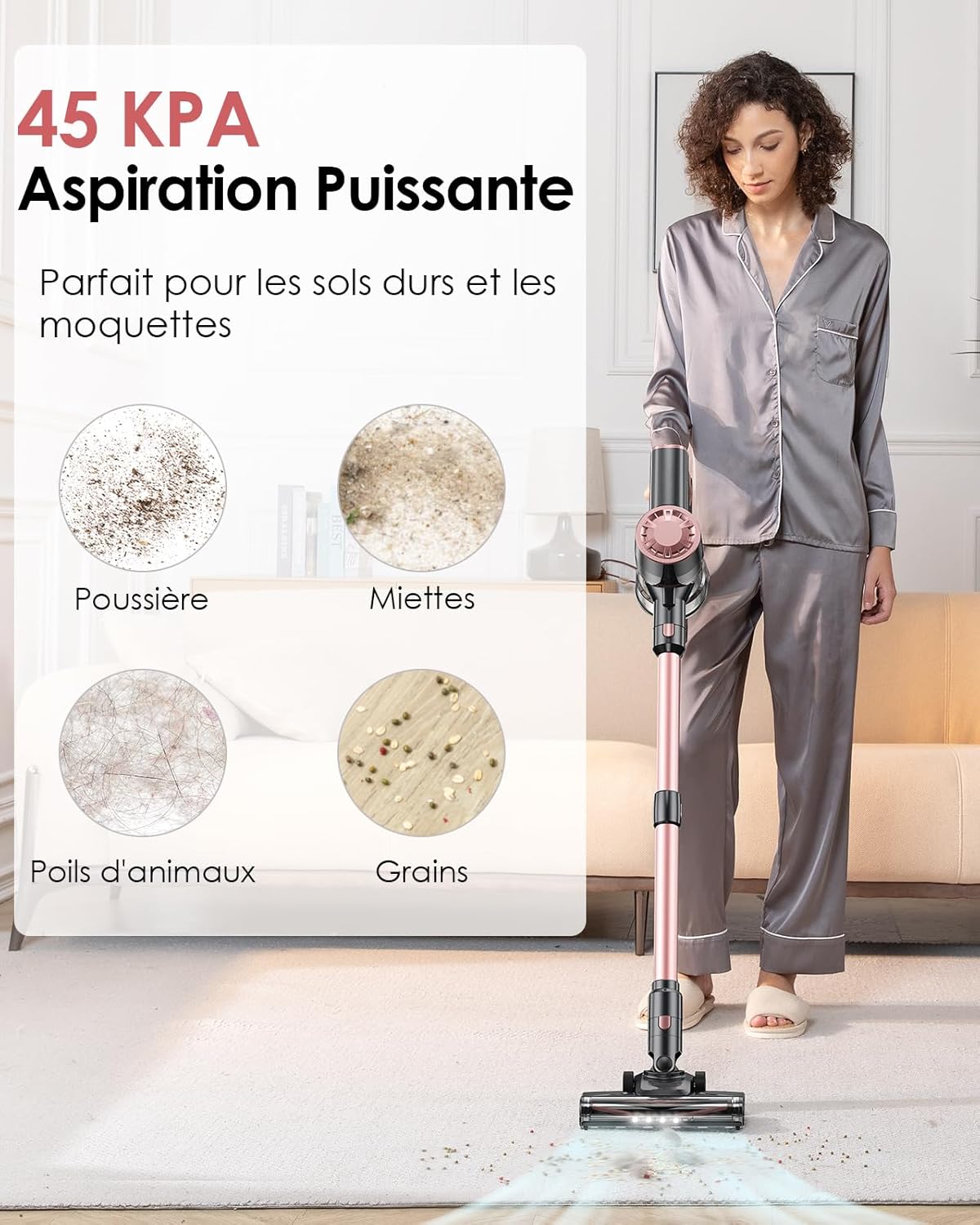 HomeLova | Aspirateur Sans Fil Rose