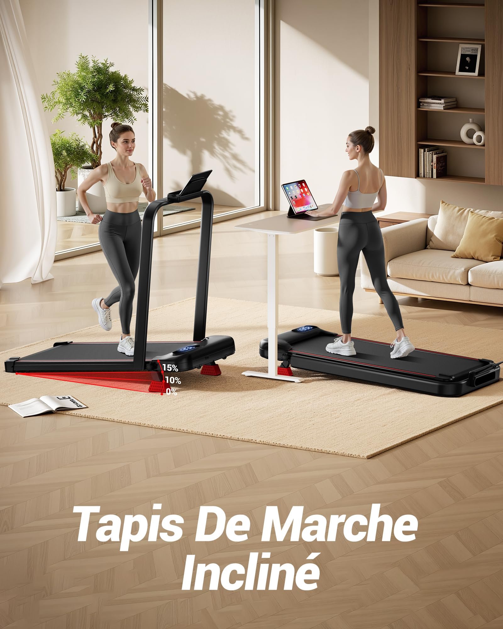 HUMAYWALK | TAPIS DE COURSE PLIABLE & INCLINAISON RÉGLABLE